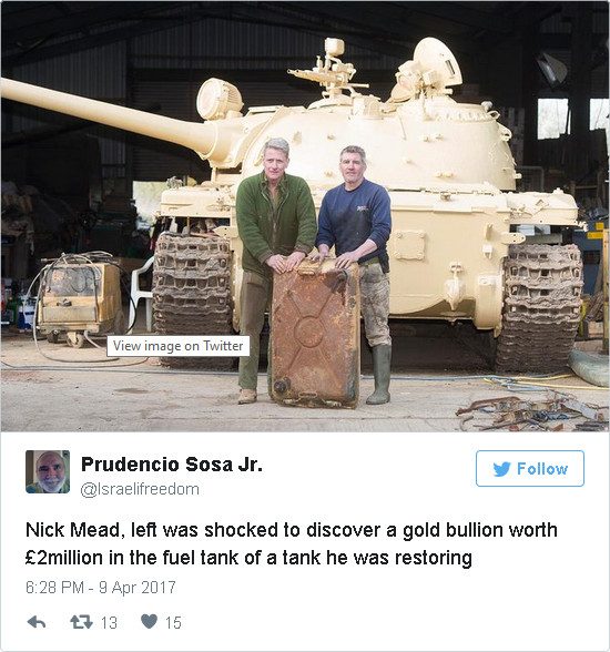 Англичанин нашел в советском танке золото на ,5 млн