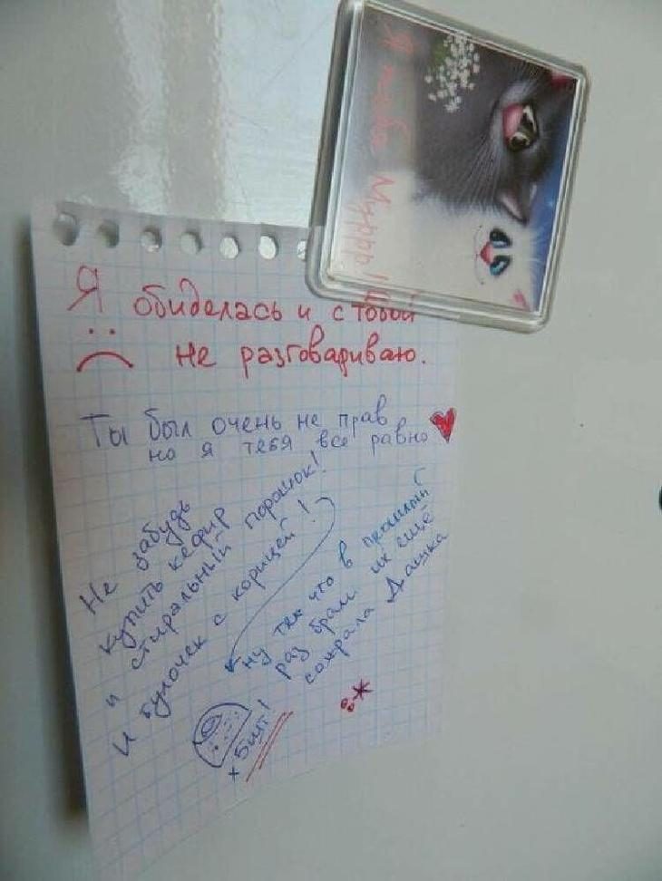 Записки на холодильниках