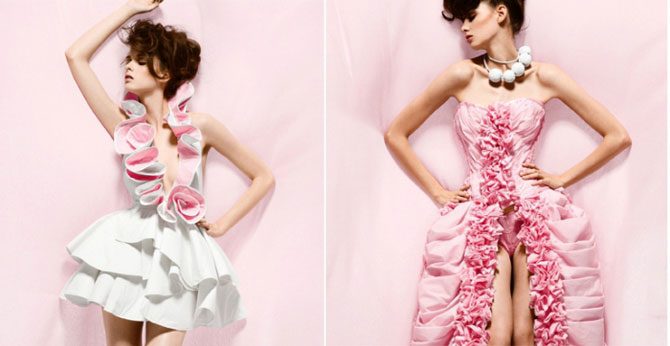 Канадские дизайнеры представили коллекцию платьев из туалетной бумаги