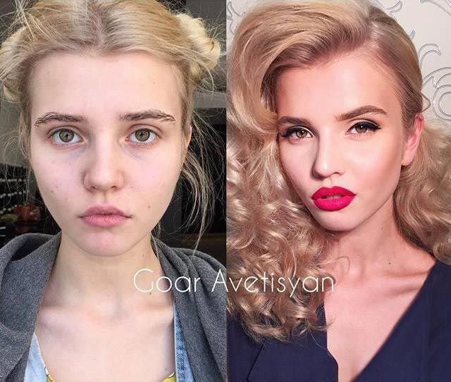 Радикальные изменения девушек до и после нанесения макияжа