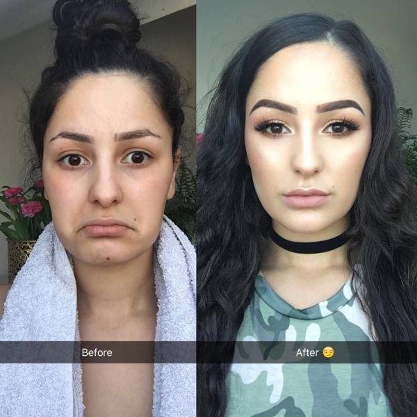 Преображения девушек при помощи макияжа