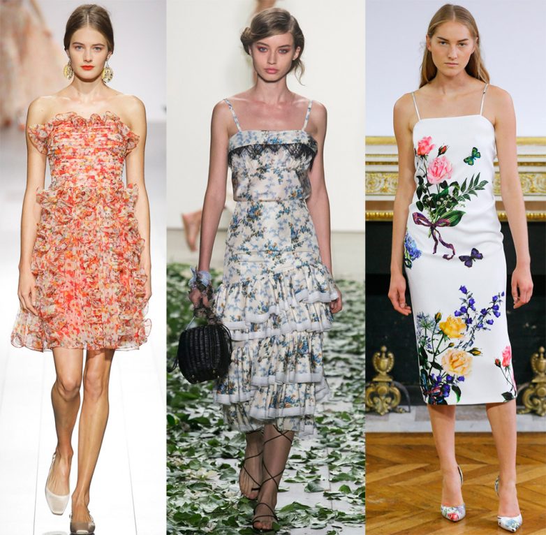 Стильные платья с цветами весна-лето 2018
