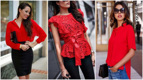 Стильные красные блузки