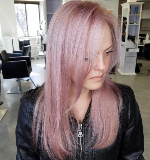 Идеи окрашивания волос в розовое золото