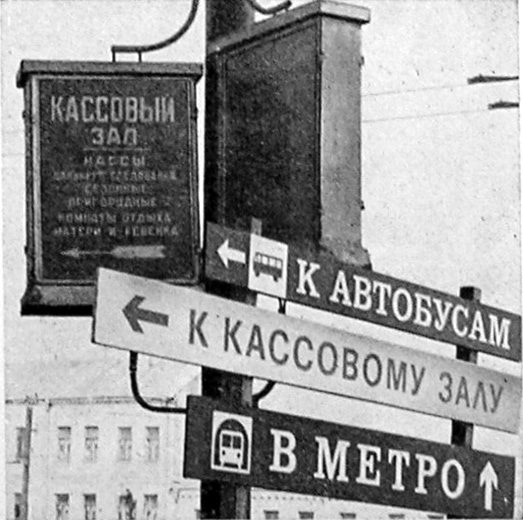 Знаки и указатели советских вокзалов