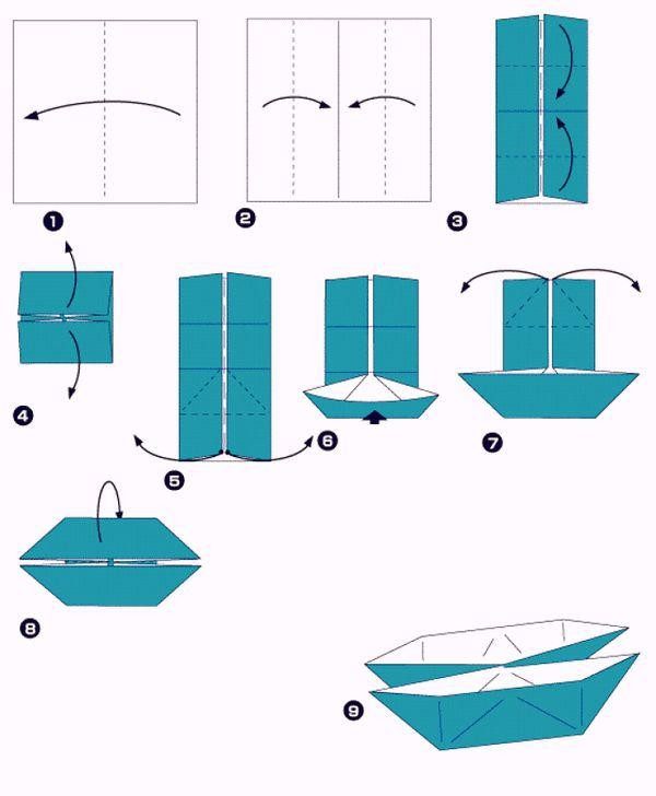 8 схем бумажных корабликов из детства