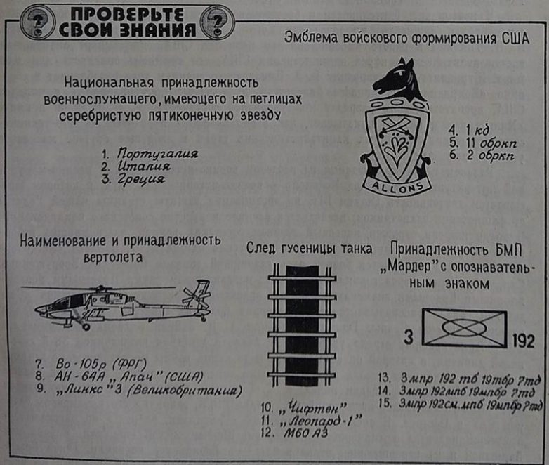 Тест на уровень знаний офицера Советской Армии