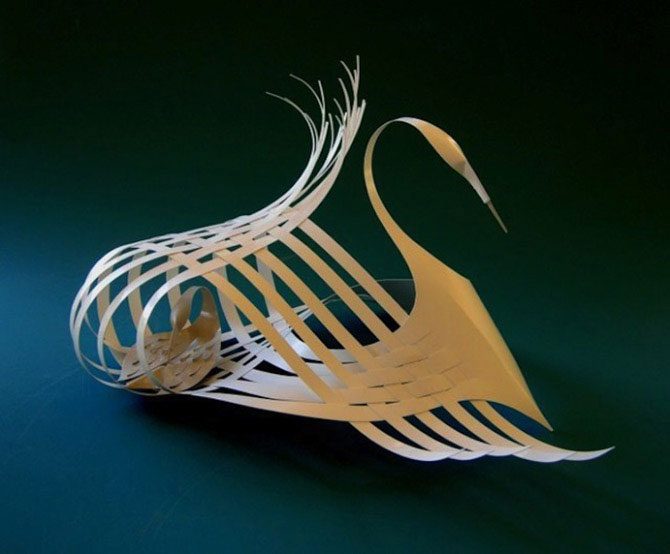 Бумажные скульптуры птиц от талантливого математика-оригамиста