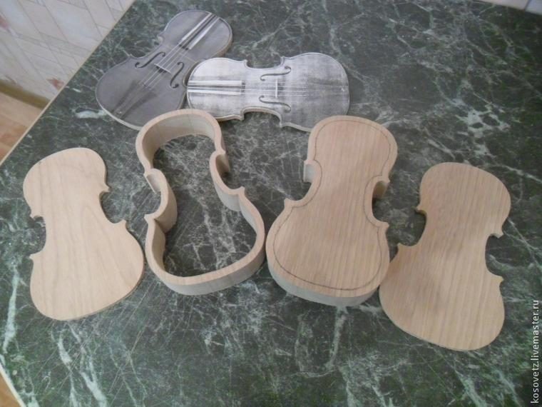 Как сделать шкатулку в форме скрипки