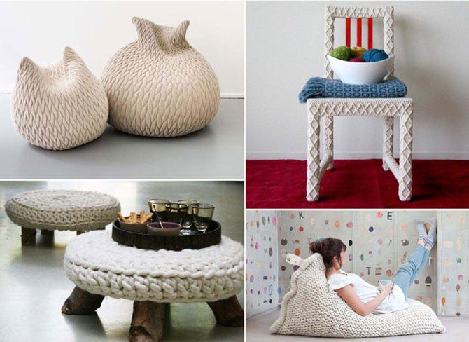 10 вязаных предметов мебели для уютной зимы