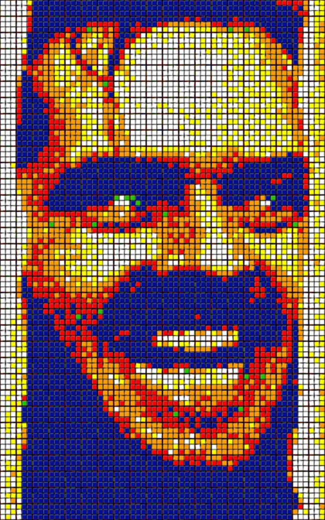 25 потрясающих мозаек из кубиков Рубика