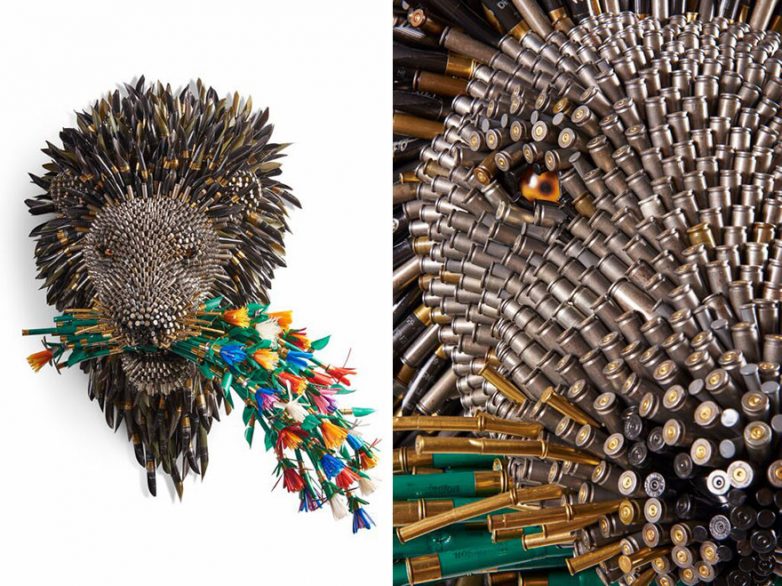 Художник создаёт животных из тысяч пуль
