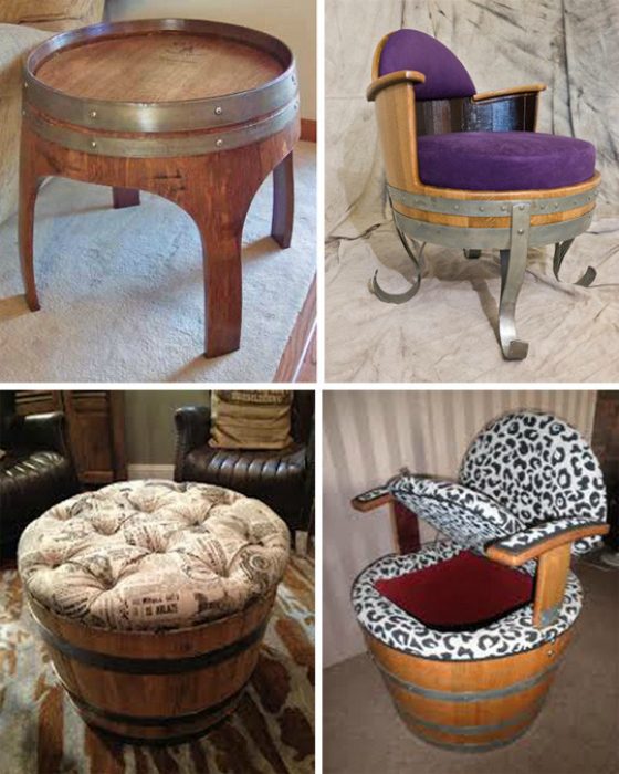 Превращение деревянных бочек в оригинальную мебель и предметы декора