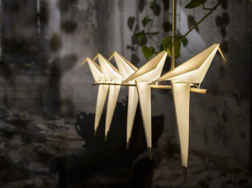 Лампы-птицы в виде оригами