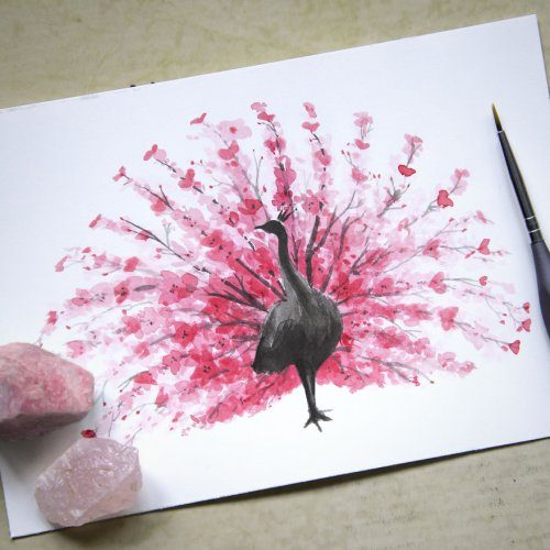 Рисунки животных из цветущей вишни от Кэлвина