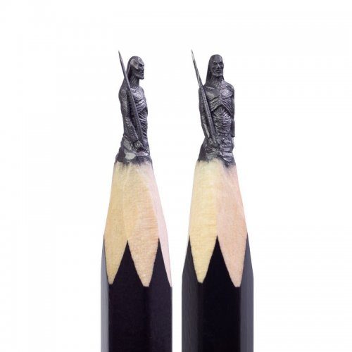 Скульпутры на кончиках тонких графитовых карандашей