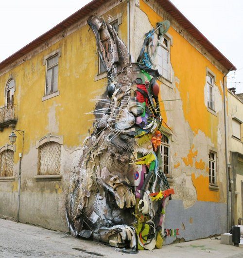 Скульптуры животных из мусора от художника Bordalo II