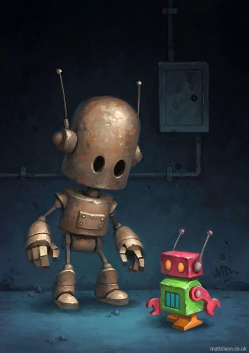 Милые роботы от Мэтта Диксона