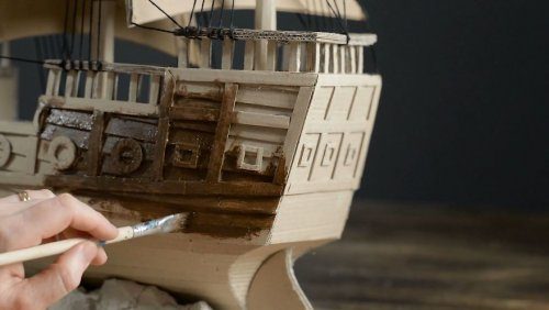 Пиратский корабль из картона
