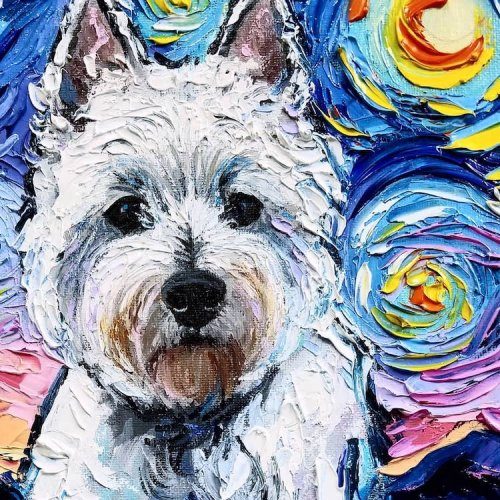 Портреты собак в стиле &quot;Звёздной ночи&quot; Ван Гога