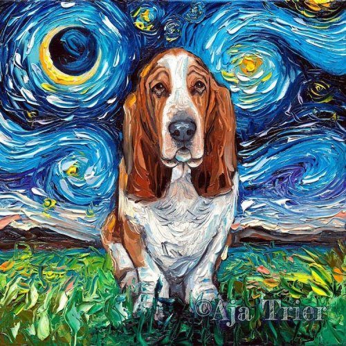 Портреты собак в стиле &quot;Звёздной ночи&quot; Ван Гога
