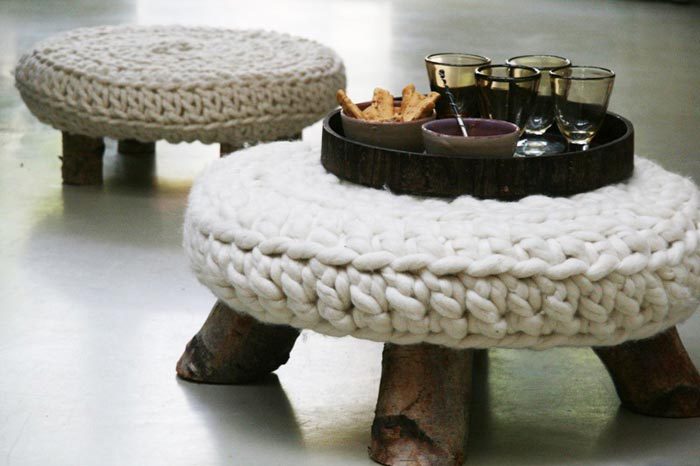 Удивительные идеи для вязаной мебели