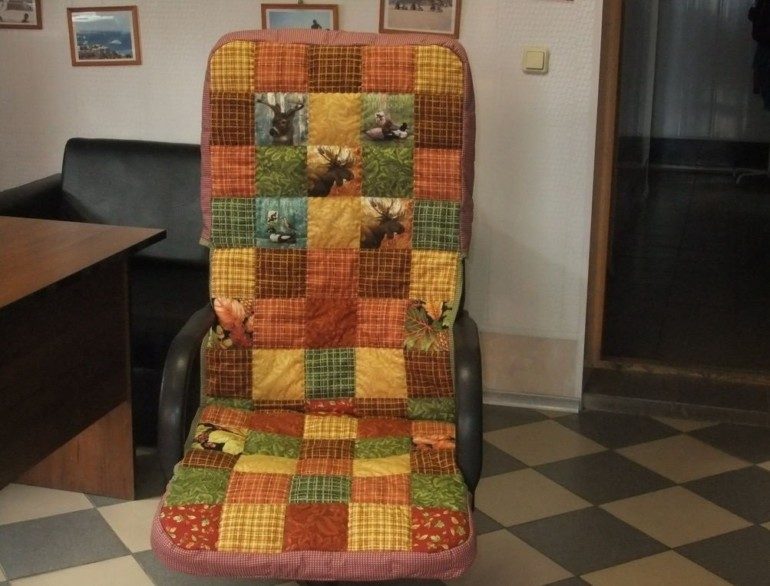 Новые чехлы для кресла в стиле пэчворк