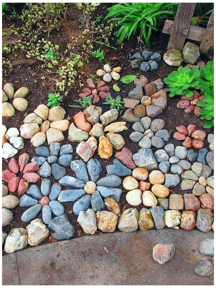 Идеи украшения дачного участка обычными камнями