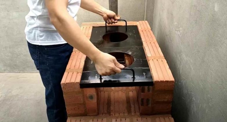 Печка-мангал из кирпича своими руками
