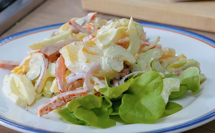 Картофельный салат без грамма мяса.