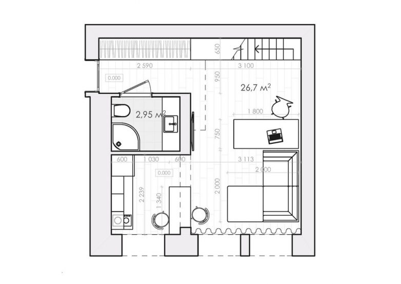 Интересные дизайнерские решения для маленьких квартир-студий