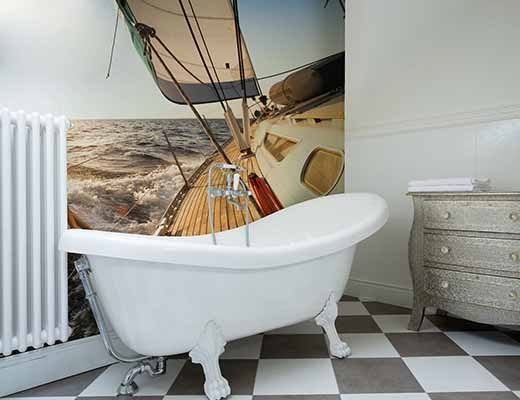 Фотообои в интерьере ванной комнаты: 16 дизайнерских приемов