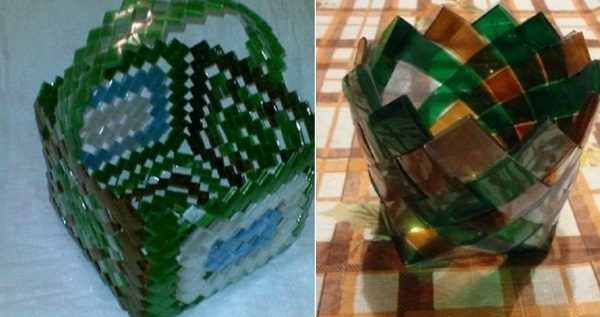Оригинальная и практичная корзина из пластиковых бутылок для ванной, кухни или сада