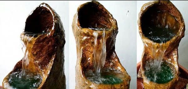Оригинальный декоративный фонтан из обыкновенной пластиковой бутылки