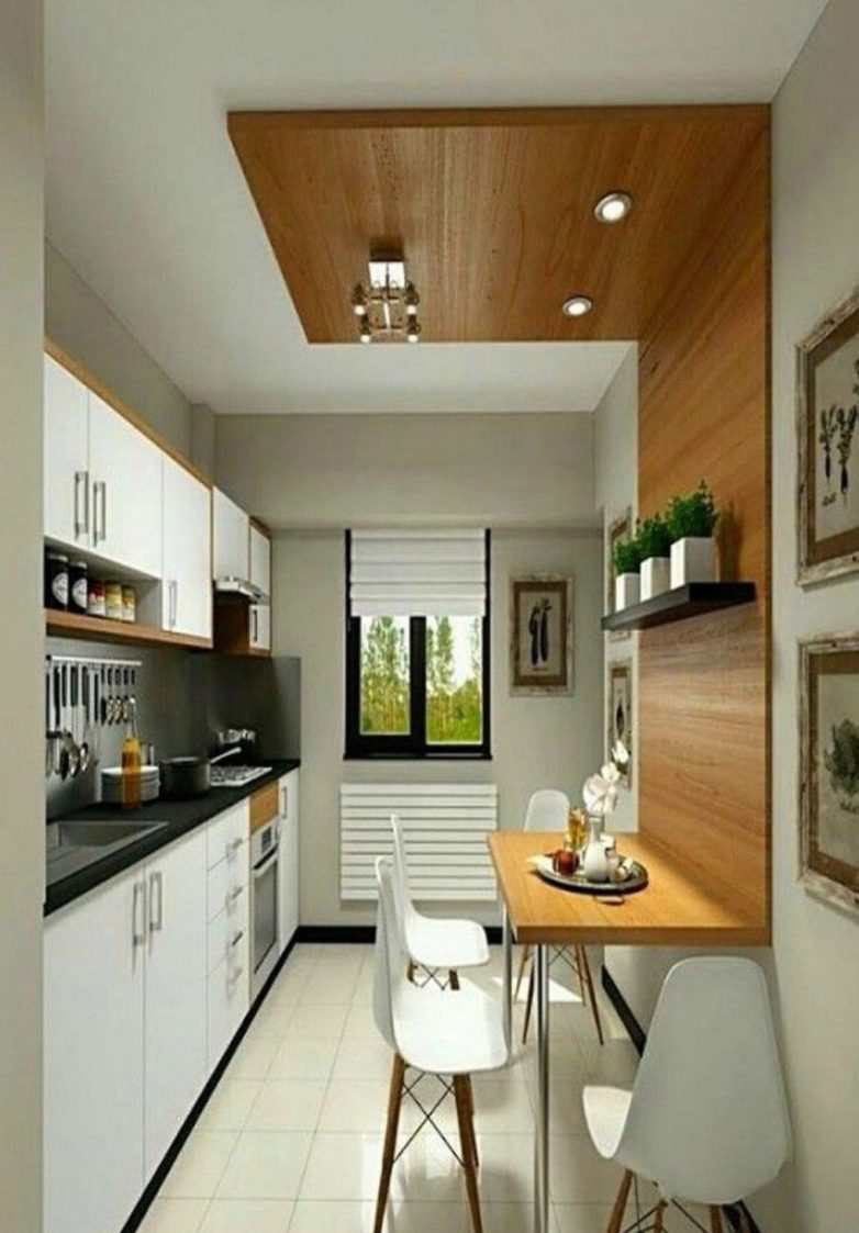 Современные прямые кухни для маленьких квартир