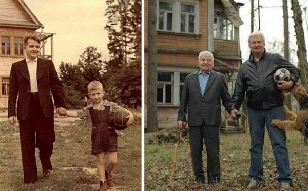 Семейные снимки много лет спустя