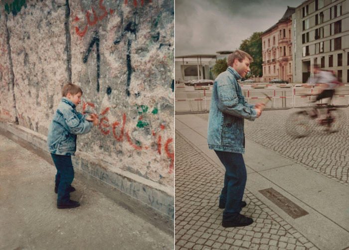 Повторение детских фотографий спустя десятилетия