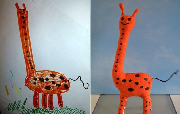 Игрушки, сделанные по мотивам детских рисунков