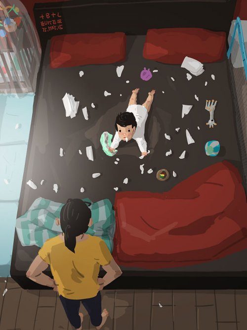 Трогательные иллюстрации отца-одиночки о родительских буднях