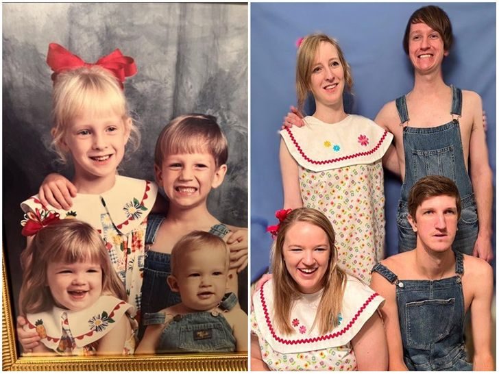 Воссозданные старые семейные снимки - словно машина времени!