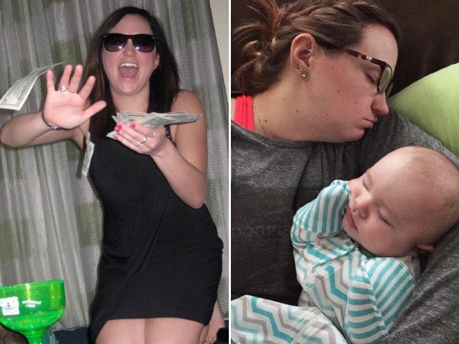 Родители: фото до и после рождения детей