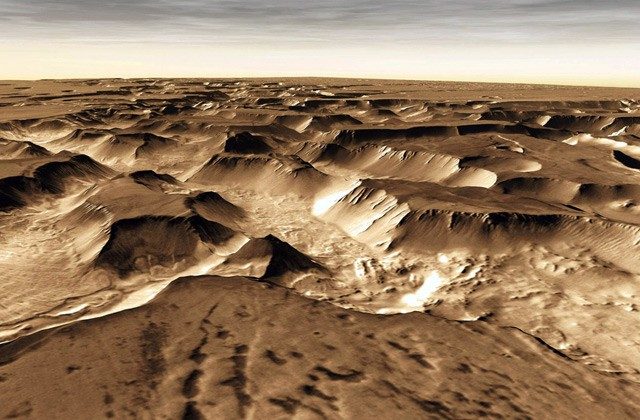Снимок поверхности Марса, сделанный орбитальным аппаратом НАСА &amp;mdash; &amp;laquo;Марс Одиссей&amp;raquo;. Источник: JPL / NASA