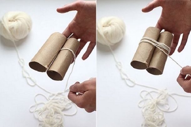 Как сделать очаровательный коврик при помощи втулки от туалетной бумаги