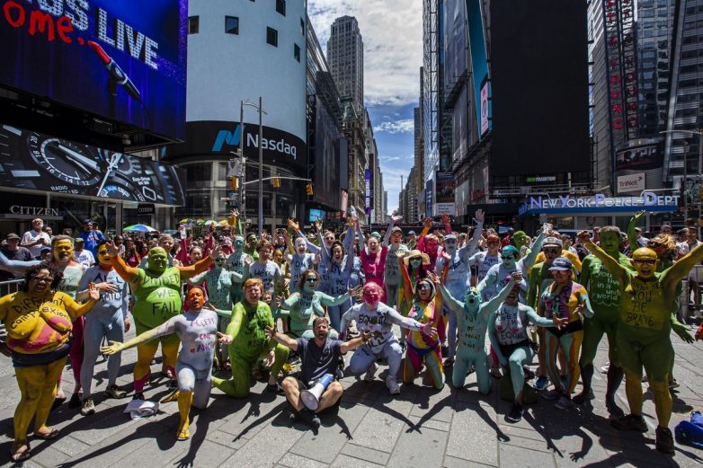 В Нью-Йорке прошёл голый протест
