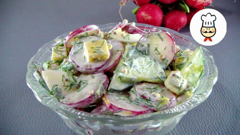 Салат «Весенний» с редисом и сыром