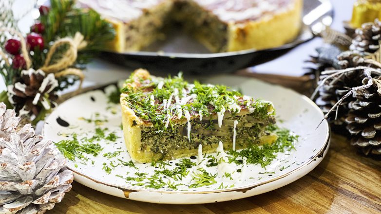 Это стоит приготовить на Новый год! «Киш Лорен» - французский пирог со шпинатом и грибами