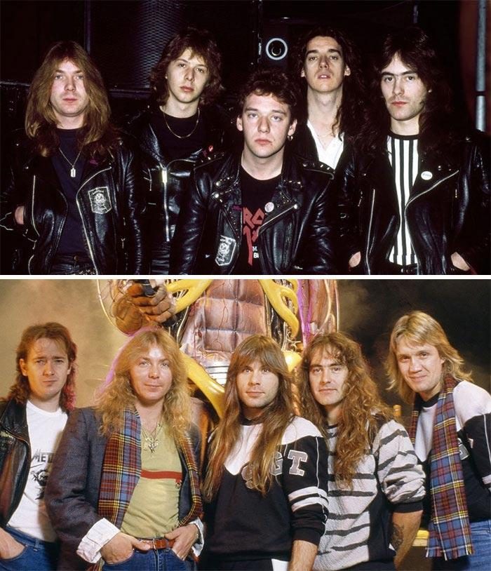 Участники легендарных рок-групп в начале своей карьеры и сегодня