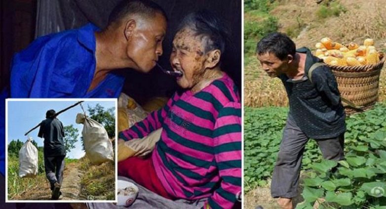 История про китайского фермера без рук, который ухаживает за больной матерью и ведет хозяйство