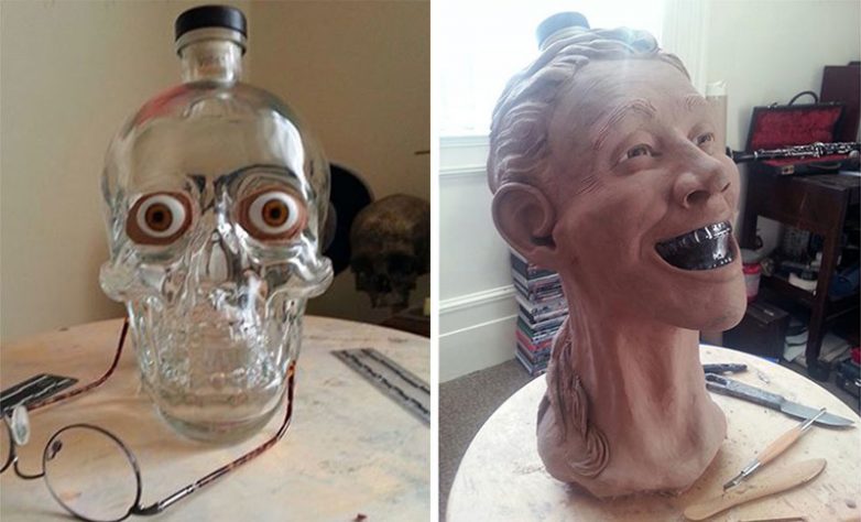 Криминалист купил водку в виде стеклянного черепа и восстановил его лицо. Вот, что из этого вышло