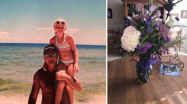 Она получила цветы от своего отца спустя 5 лет после его смерти